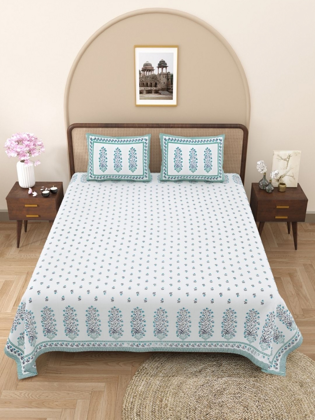

The Craft Monk Green King Bedsheet with 2 Pillow Covers