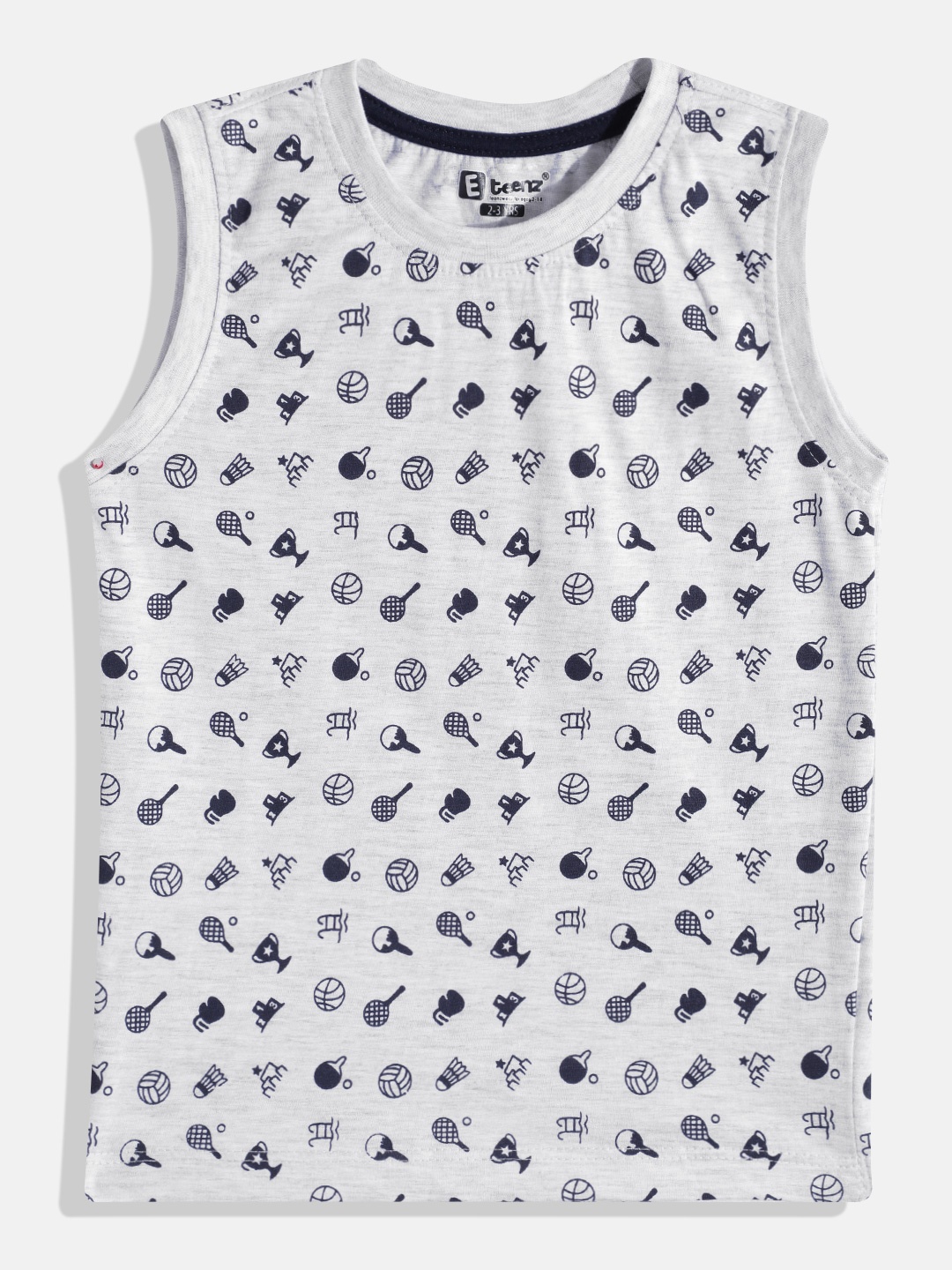 Eteenz Boys Printed T-shirt, Grey melange