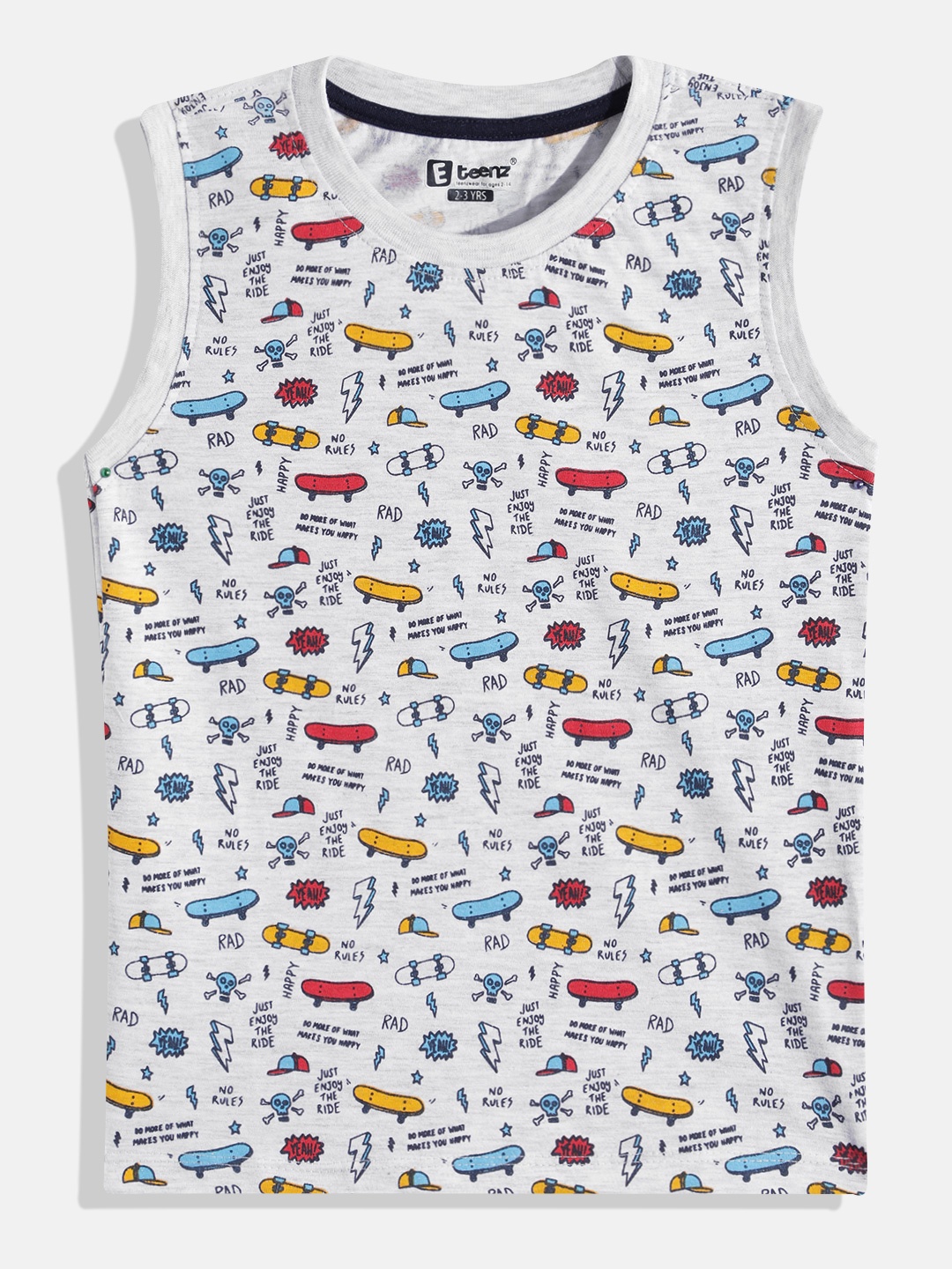 

Eteenz Boys Conversational Print T-shirt, Grey melange