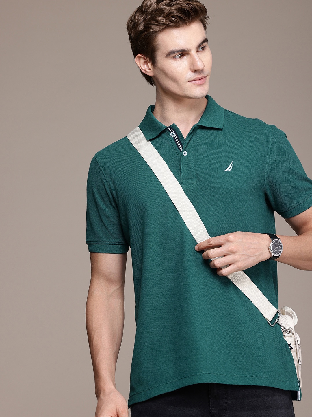 

Nautica Polo Collar Pure Cotton Casual T-shirt, Teal