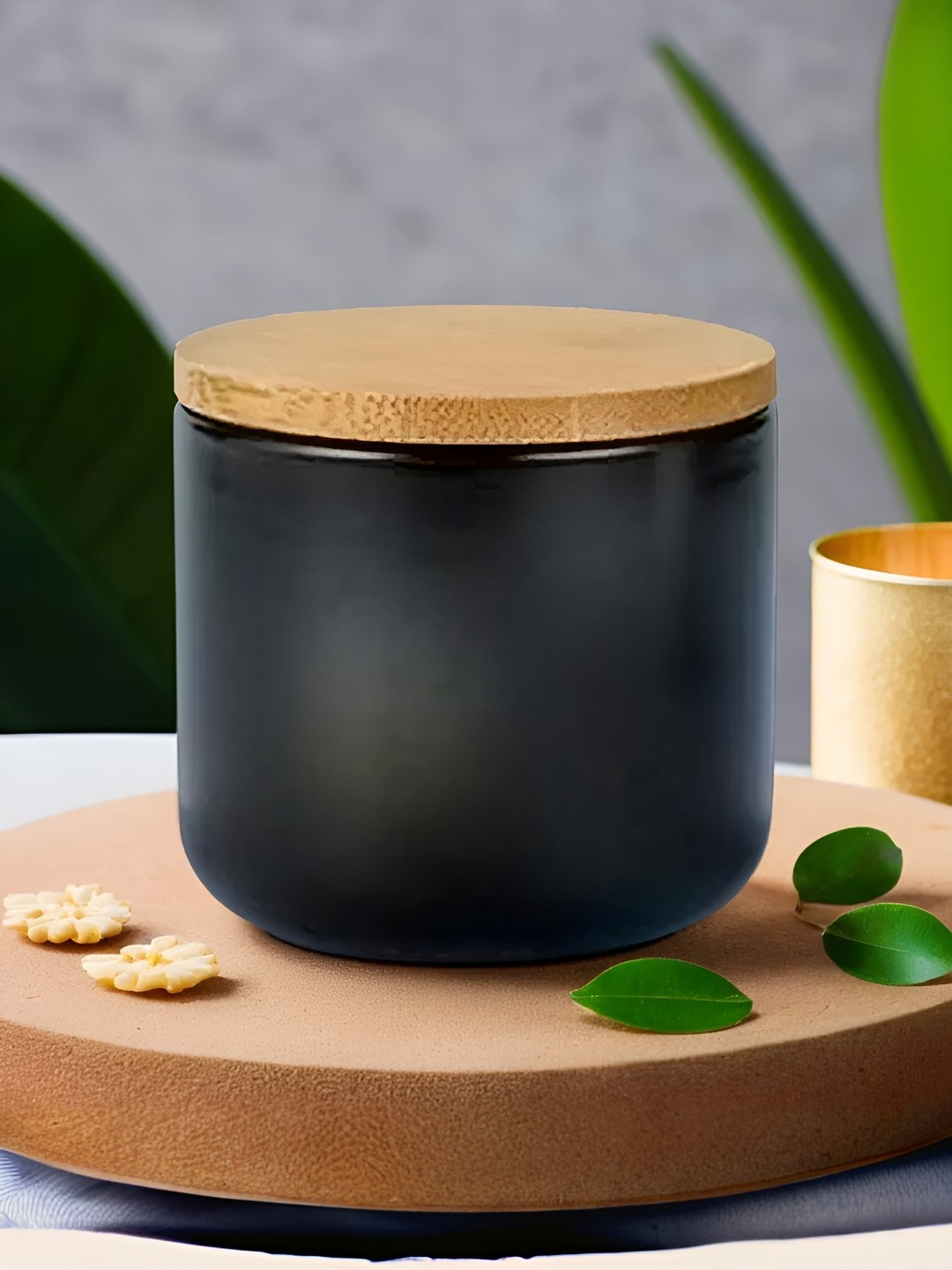 

The Better Home Terra Series Black Ceramic Airtight Container With Bamboo Lid 260 ml