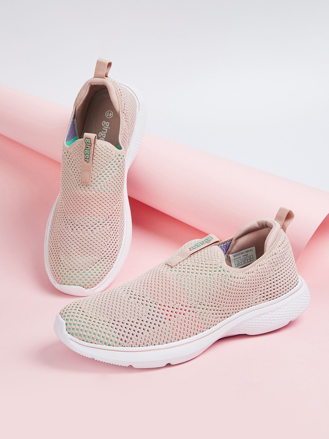 

Ginger by Lifestyle Women Round Toe Comfort Insole Slip-On Sneakers, Pink