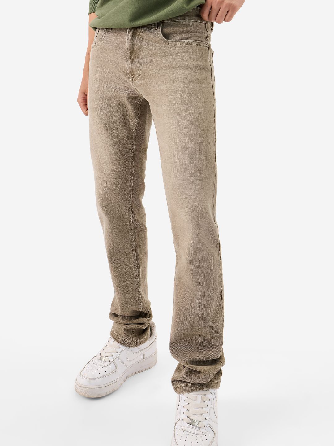 

The Souled Store Men Slim Fit Stretchable Jeans, Camel brown