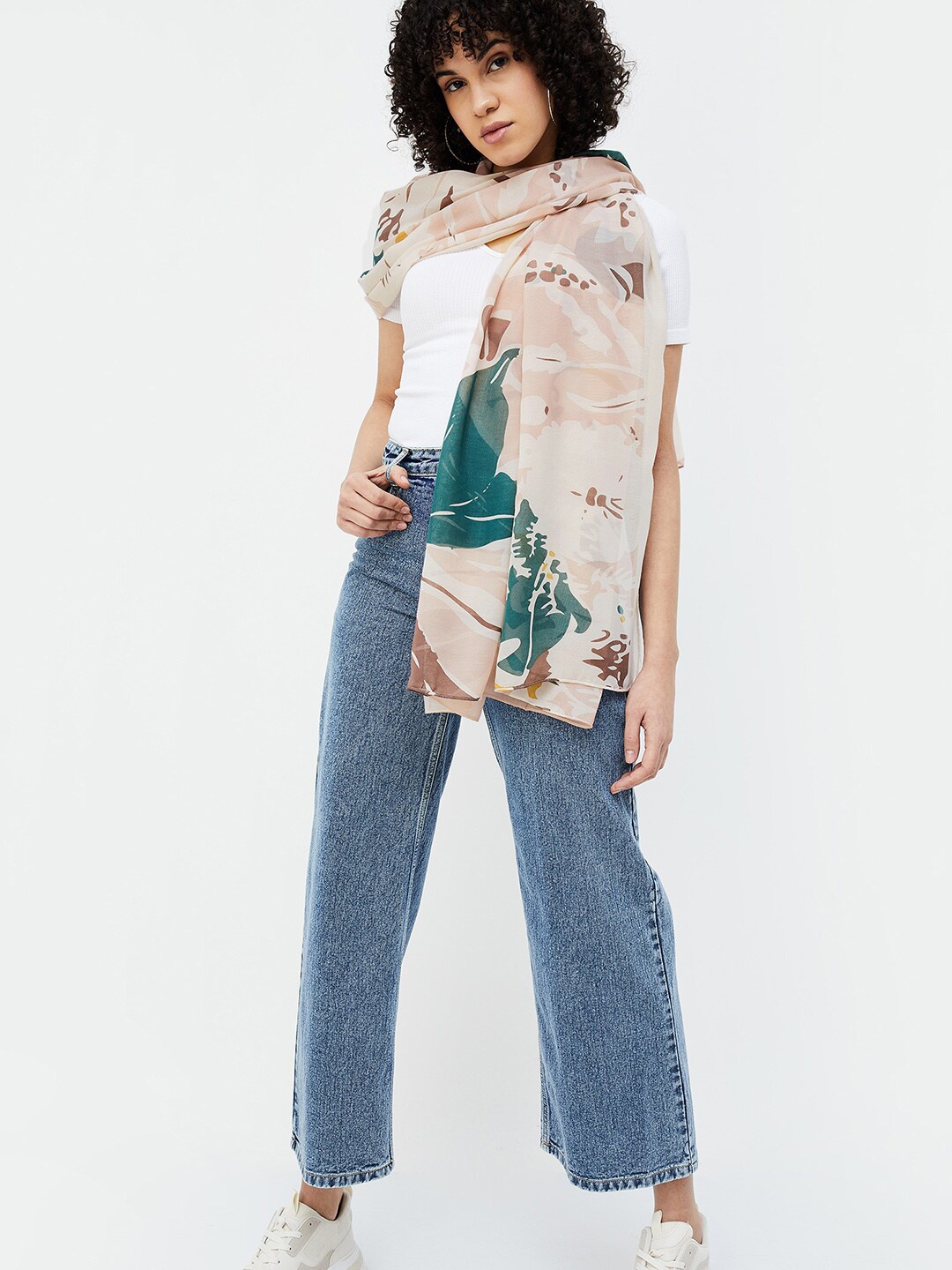 

Ginger by Lifestyle Women Printed Stole, White