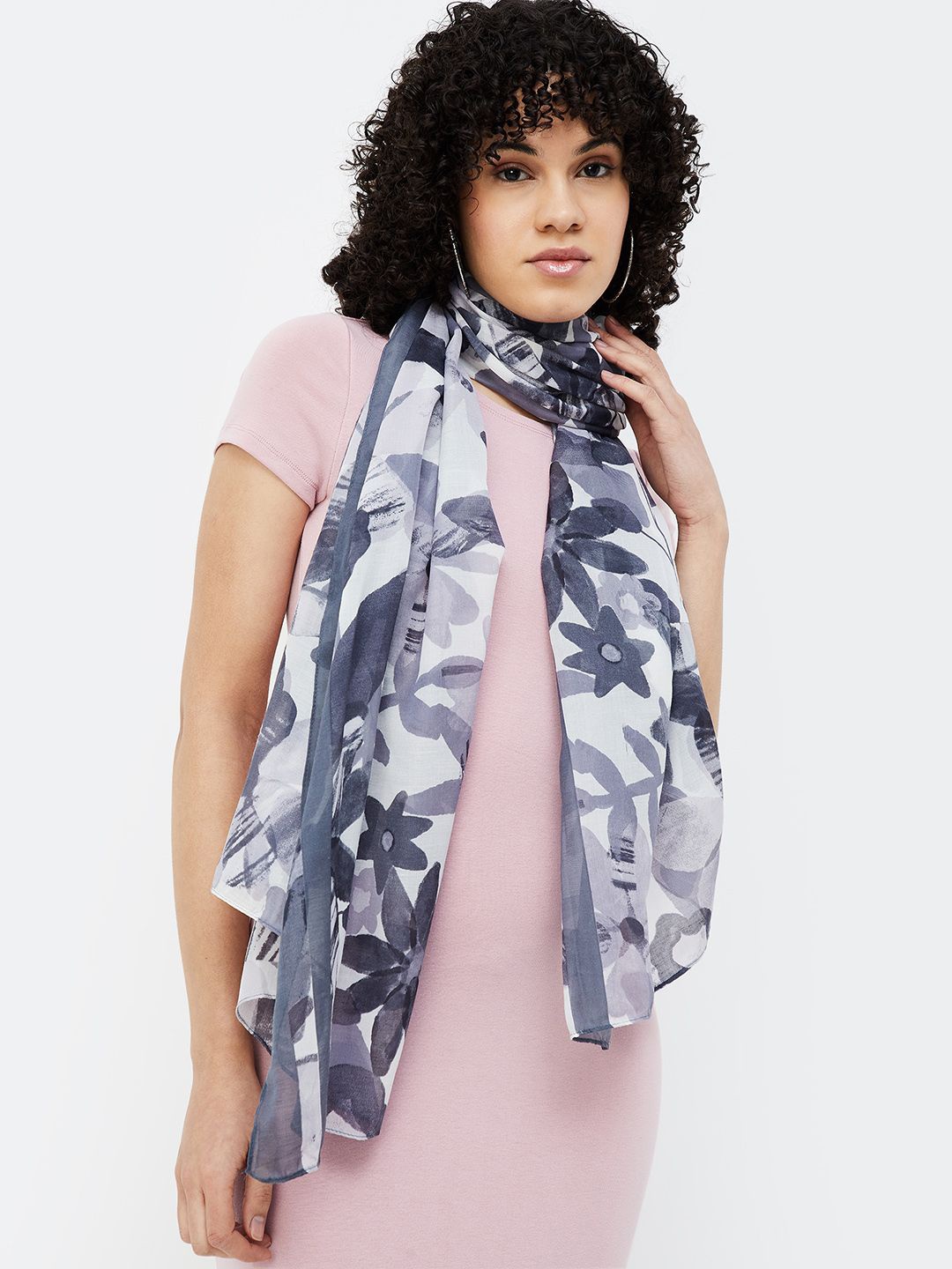 

Ginger by Lifestyle Women Printed Stole, Grey