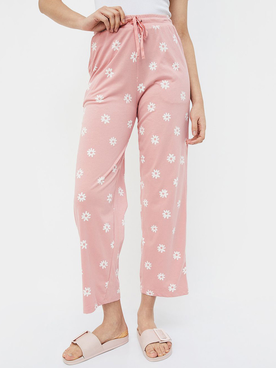 

Ginger by Lifestyle Printed Cotton Trousers, Pink