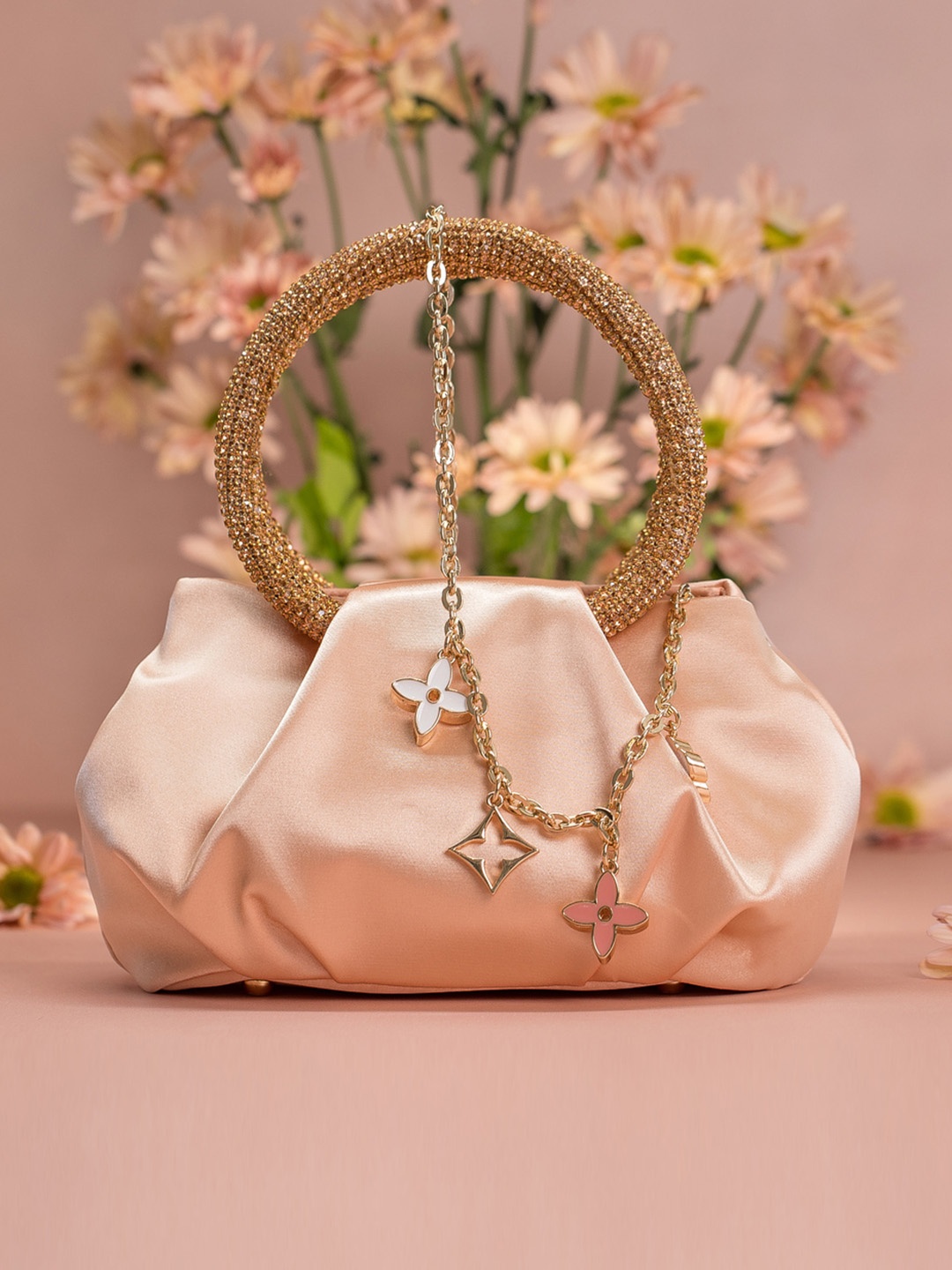 

HOUSE OF BIO BY RITTI KHANNA Bucket Sling Bag with Tasselled, Pink