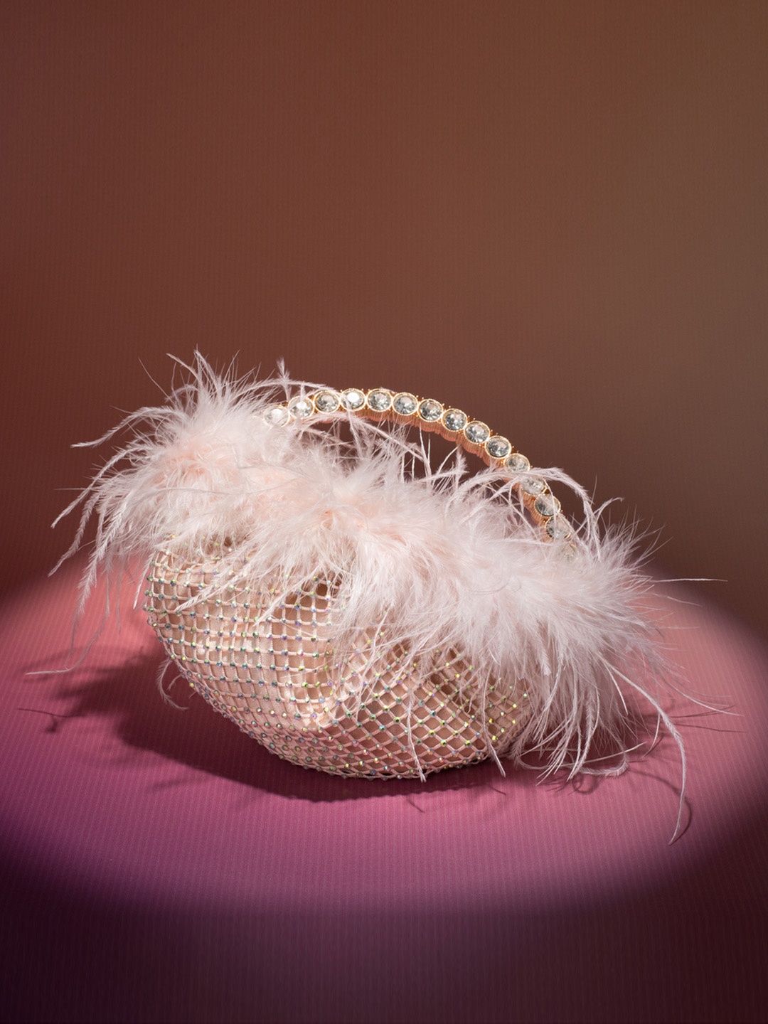 

HOUSE OF BIO BY RITTI KHANNA Embellished Half Moon Shoulder Bag, Peach