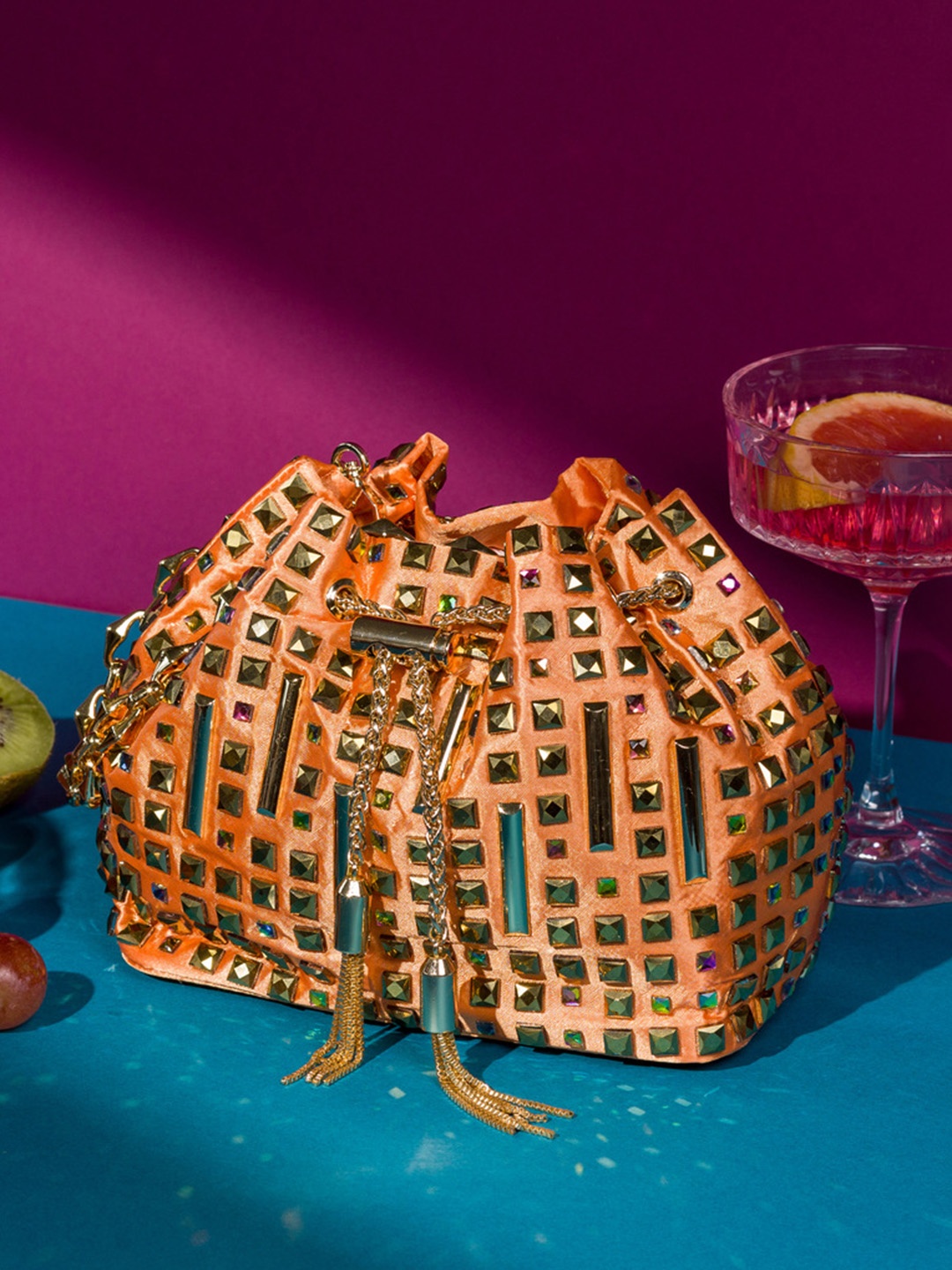 

HOUSE OF BIO BY RITTI KHANNA Animal Printed Shopper Sling Bag, Orange