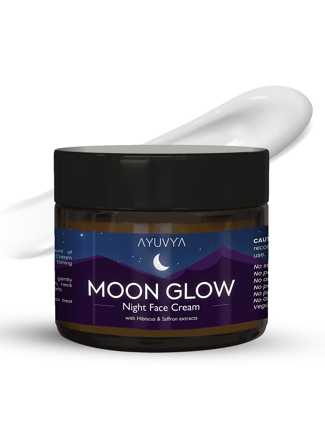 

Ayuvya Moon Glow Ayurvedic Night Face Cream with Hibiscus & Saffron Extract - 50 g, Navy blue