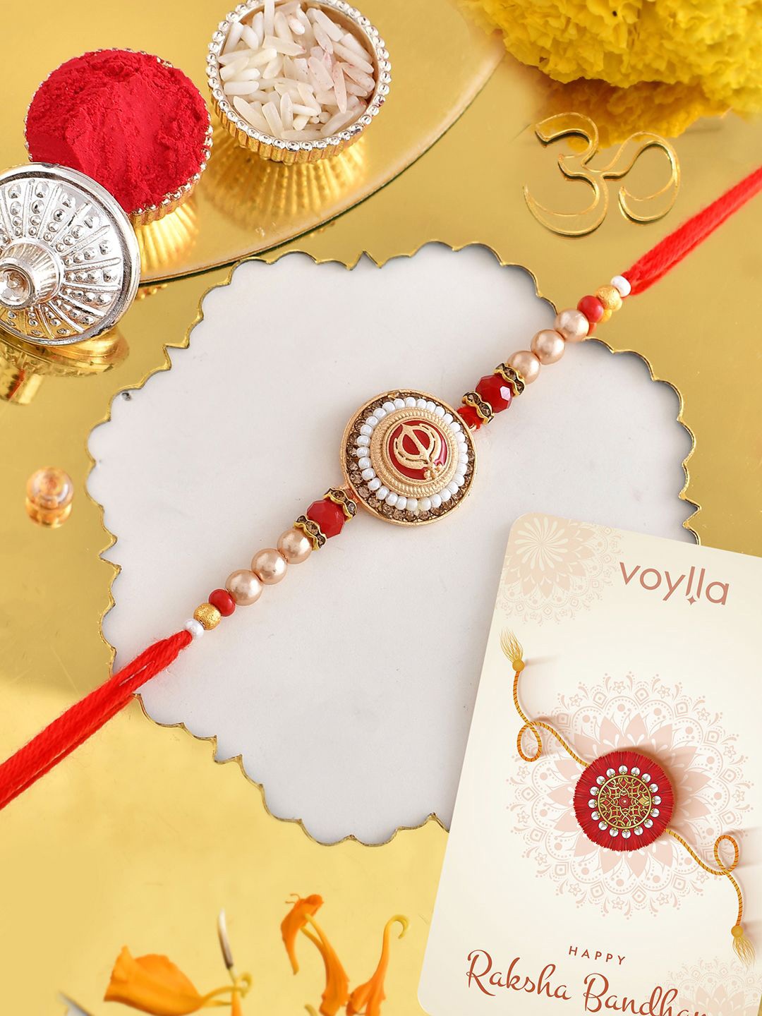 

Voylla Beaded Thread Rakhis, Red