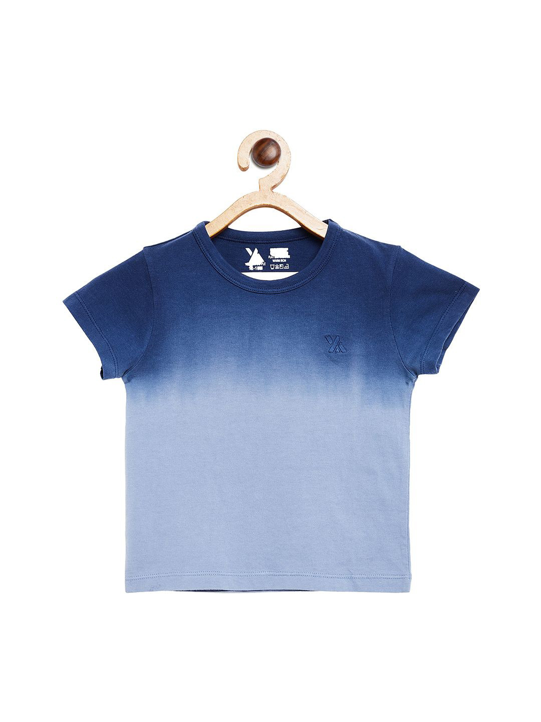 

Yellow Apple Boys Dyed Raw Edge T-shirt, Navy blue