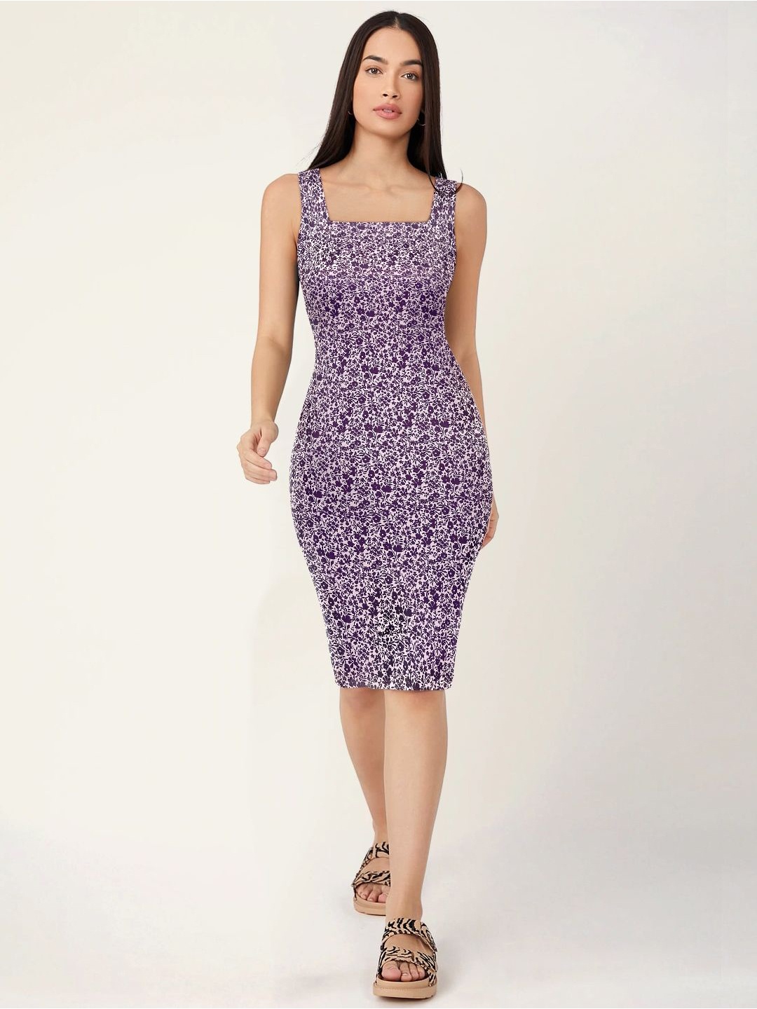 

BAESD Floral Print Sheath Dress, Purple