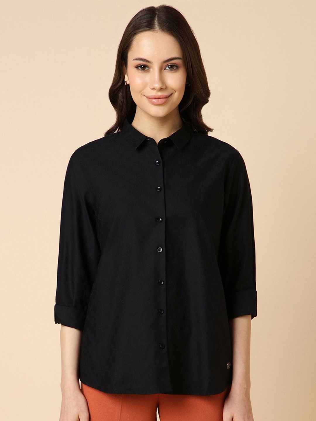 

Allen Solly Woman Women Opaque Formal Shirt, Black