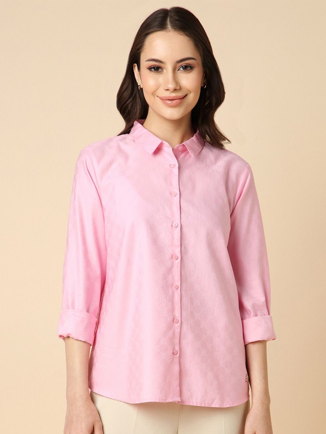 

Allen Solly Woman Women Opaque Formal Shirt, Pink