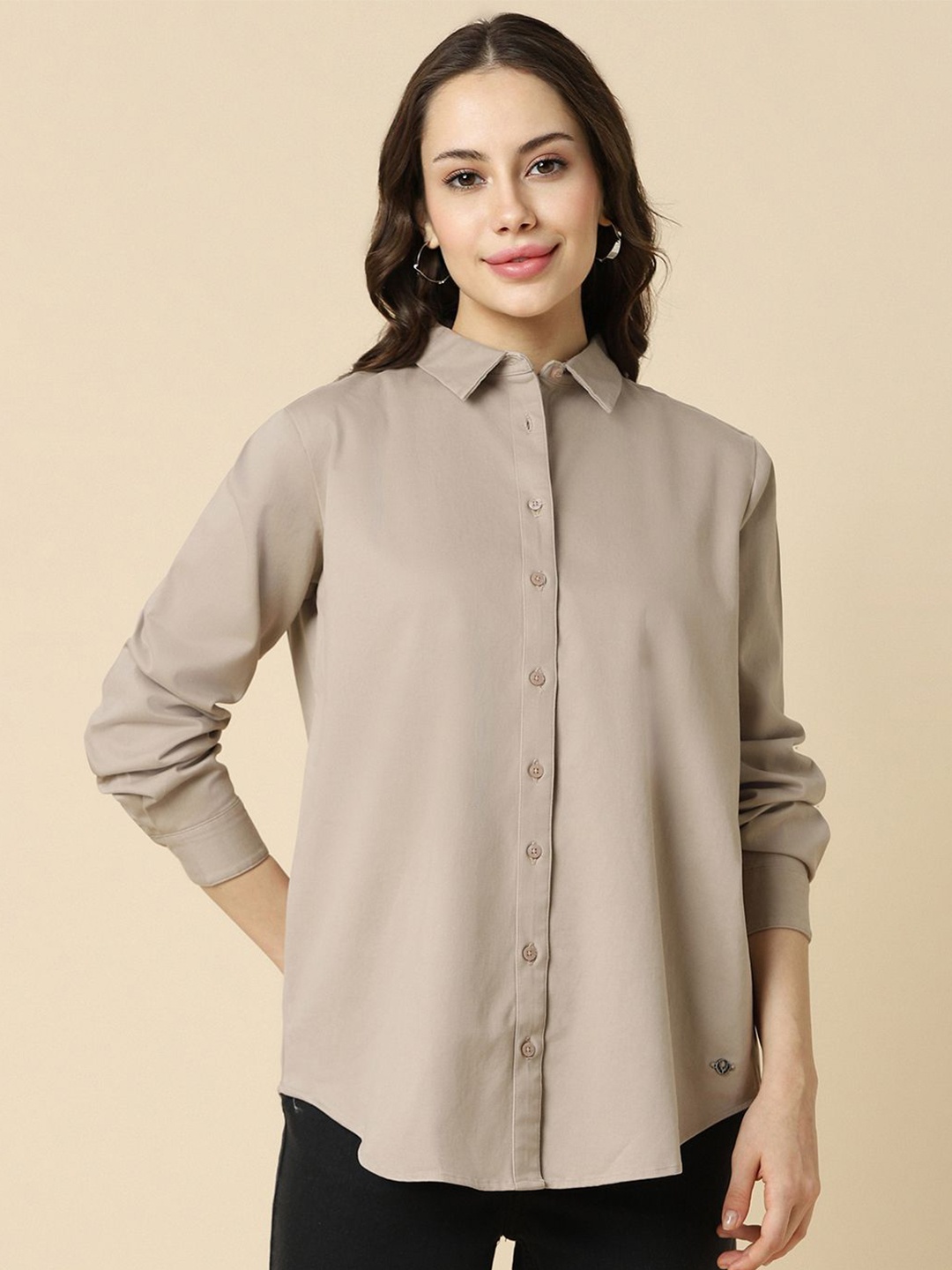 

Allen Solly Woman Women Opaque Casual Shirt, Brown