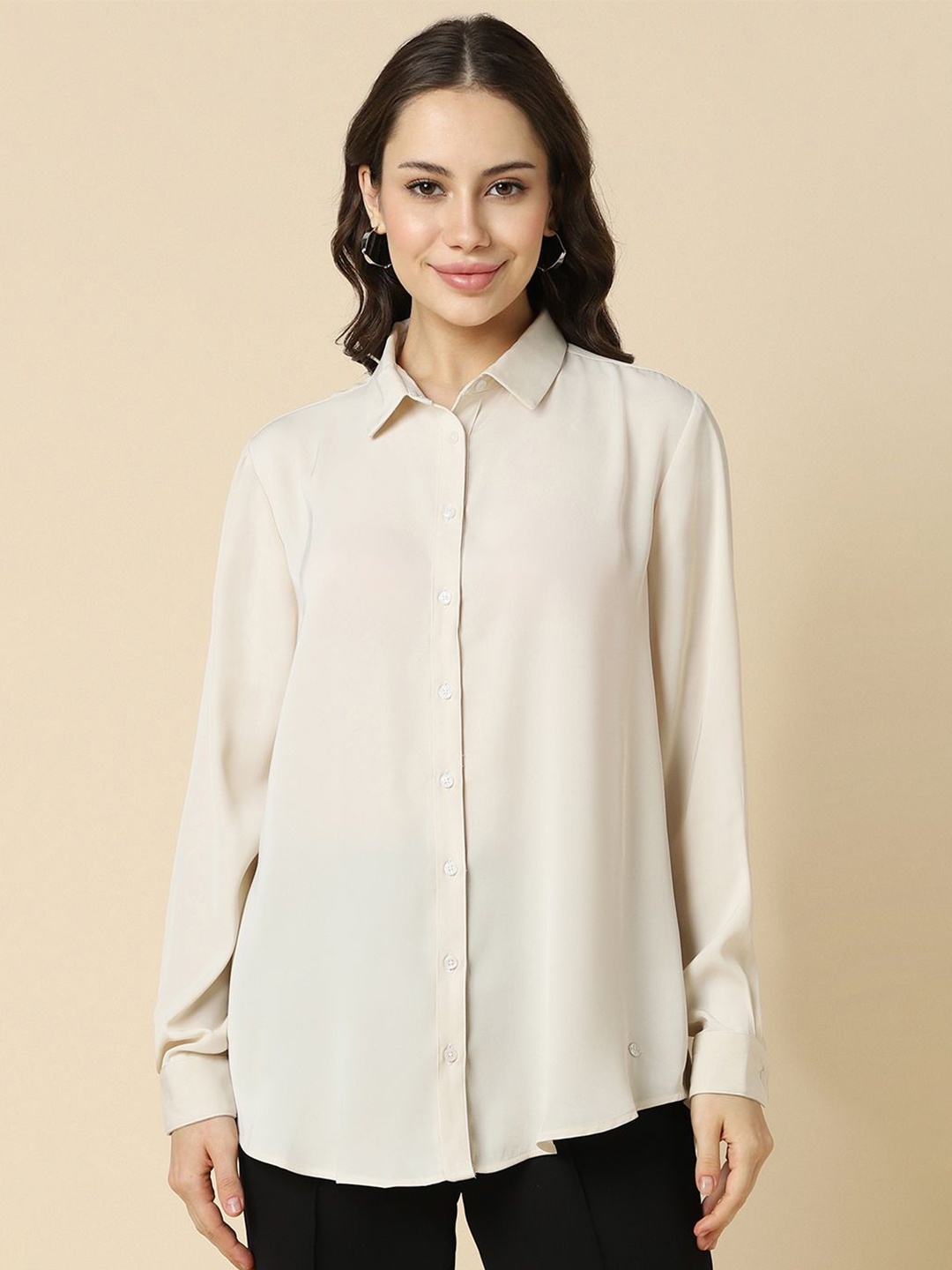 

Allen Solly Woman Women Opaque Formal Shirt, Beige