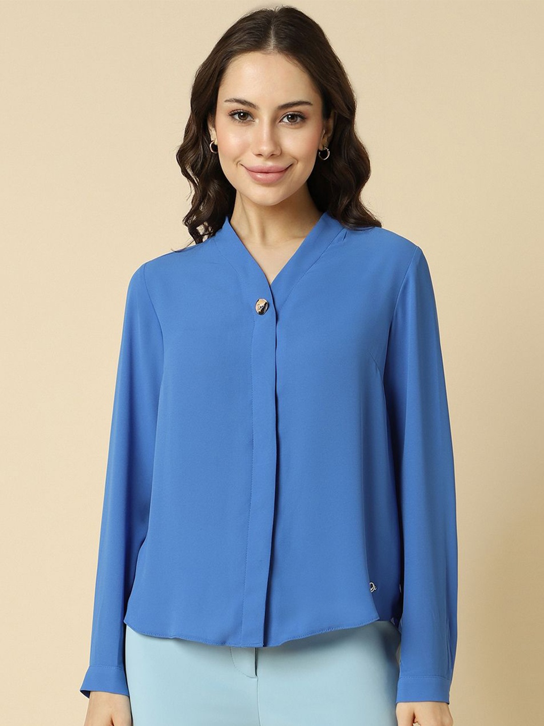 

Allen Solly Woman Women Opaque Formal Shirt, Blue