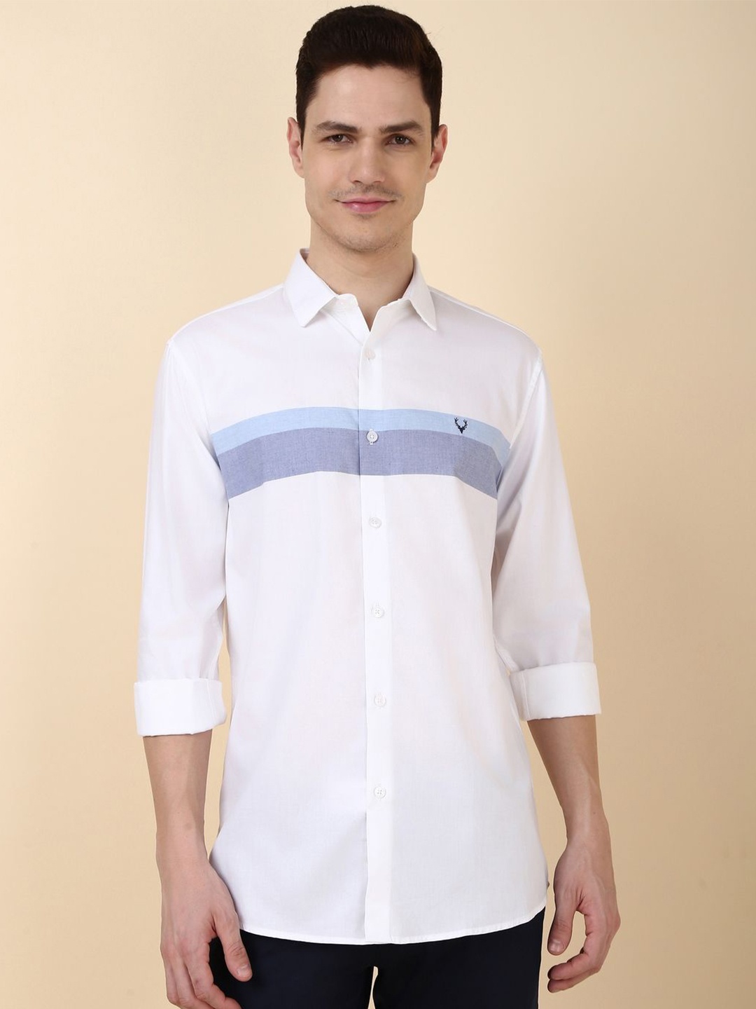

Allen Solly Men Slim Fit Opaque Casual Shirt, White