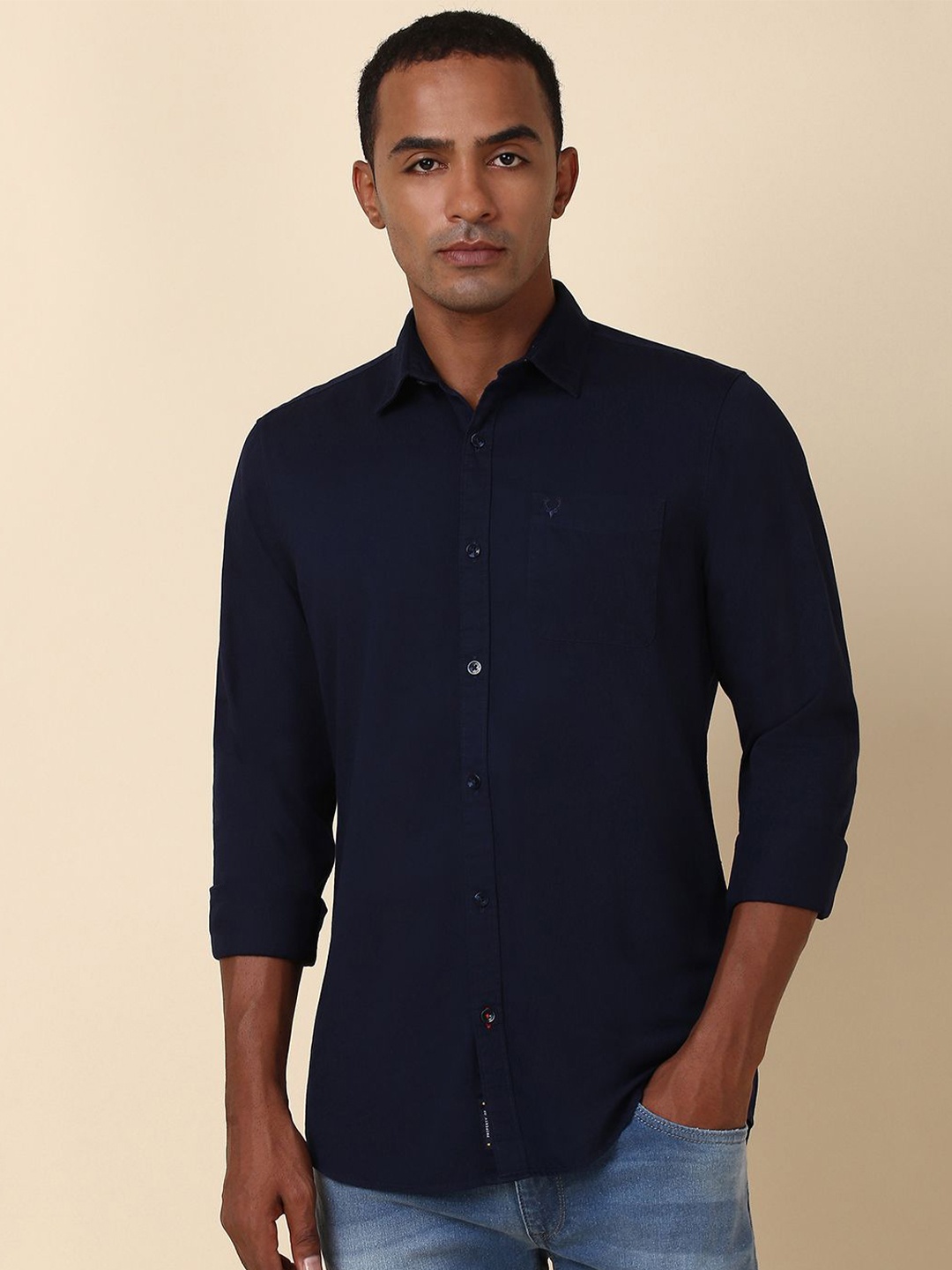 

Allen Solly Men Opaque Casual Shirt, Navy blue