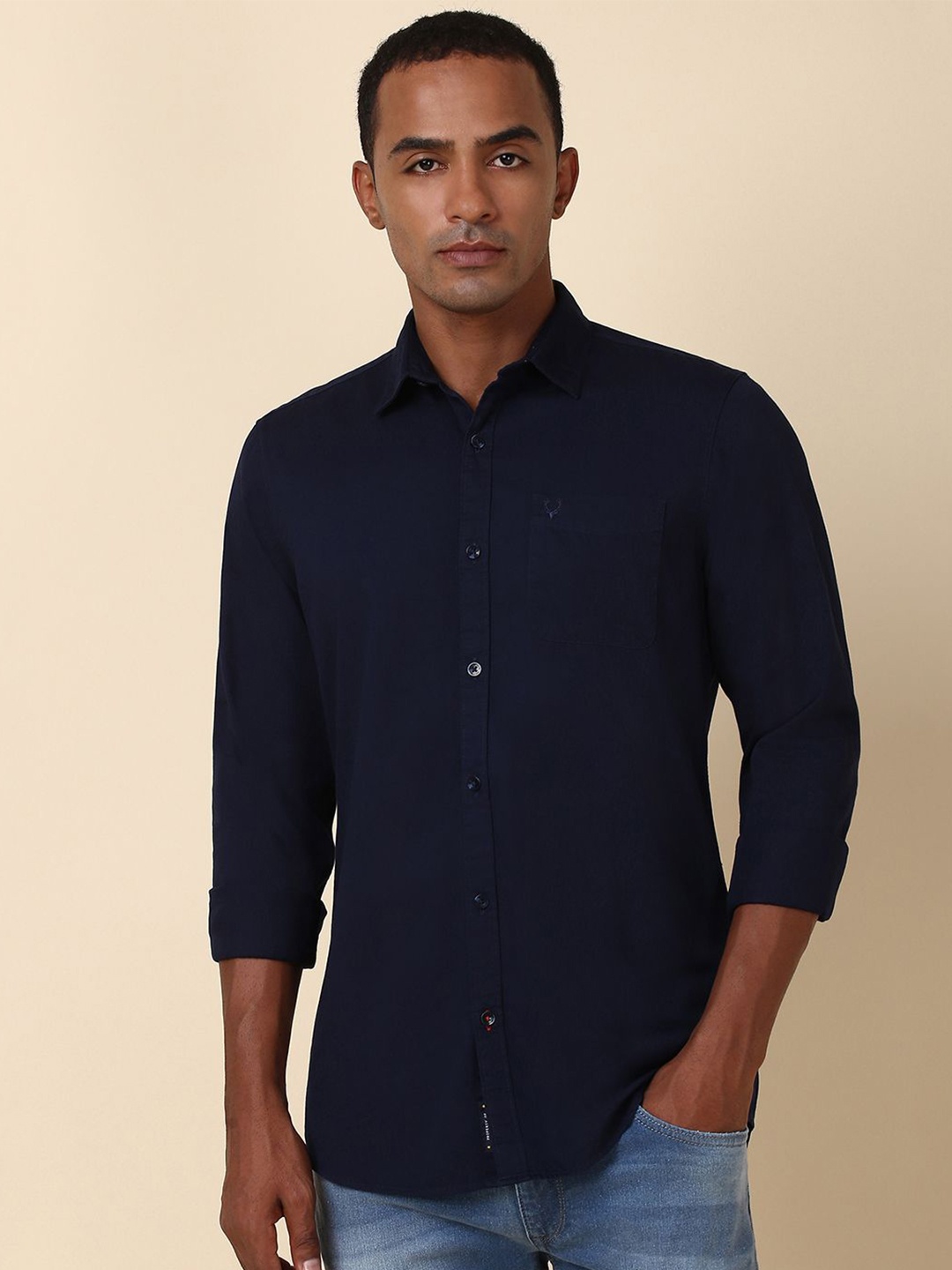 

Allen Solly Men Opaque Casual Shirt, Navy blue