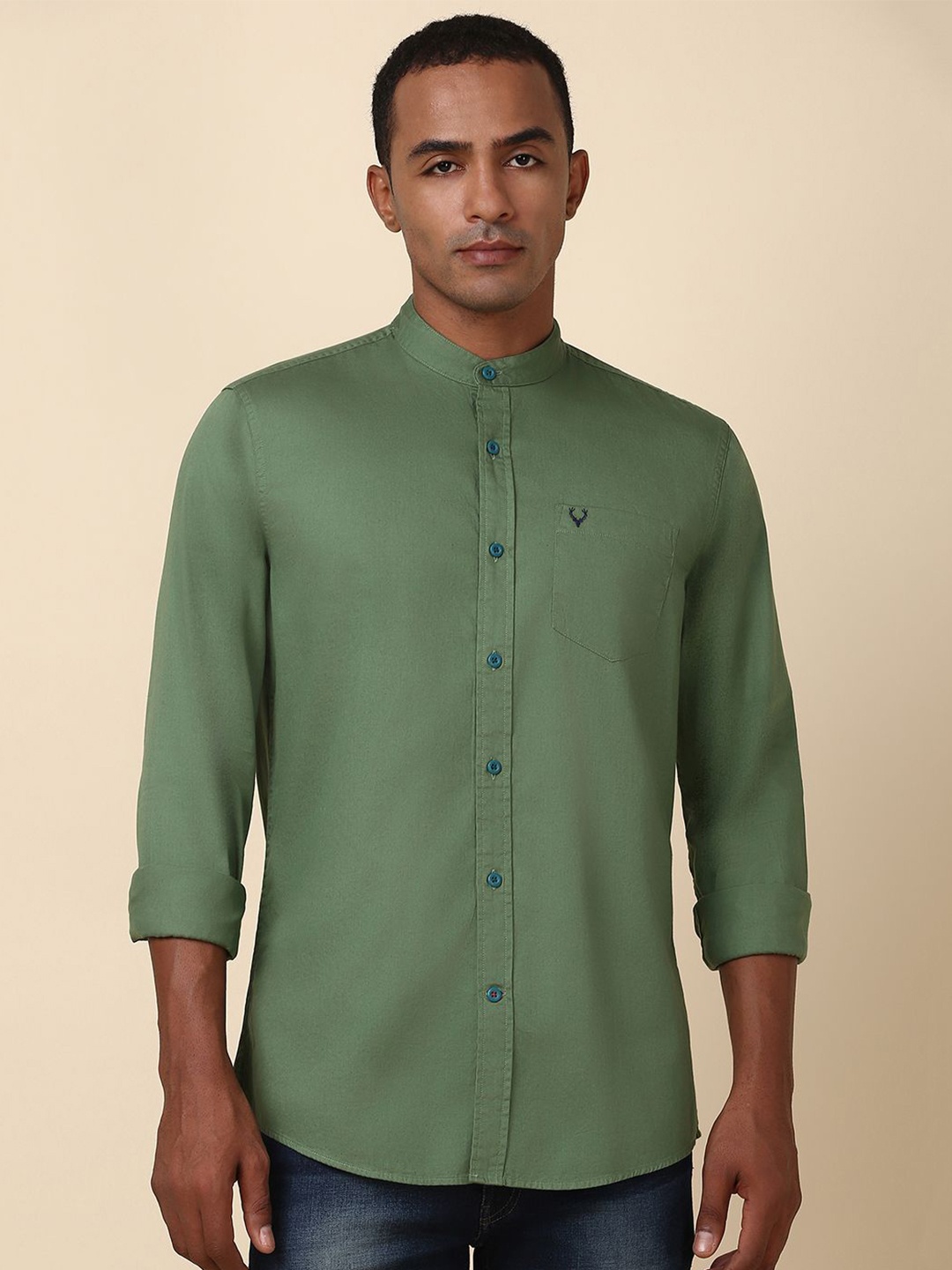 

Allen Solly Men Opaque Casual Shirt, Green