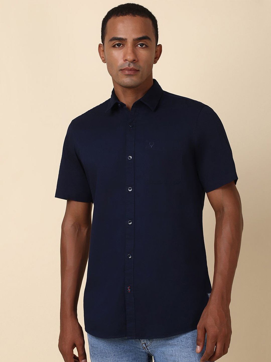 

Allen Solly Men Opaque Casual Shirt, Navy blue