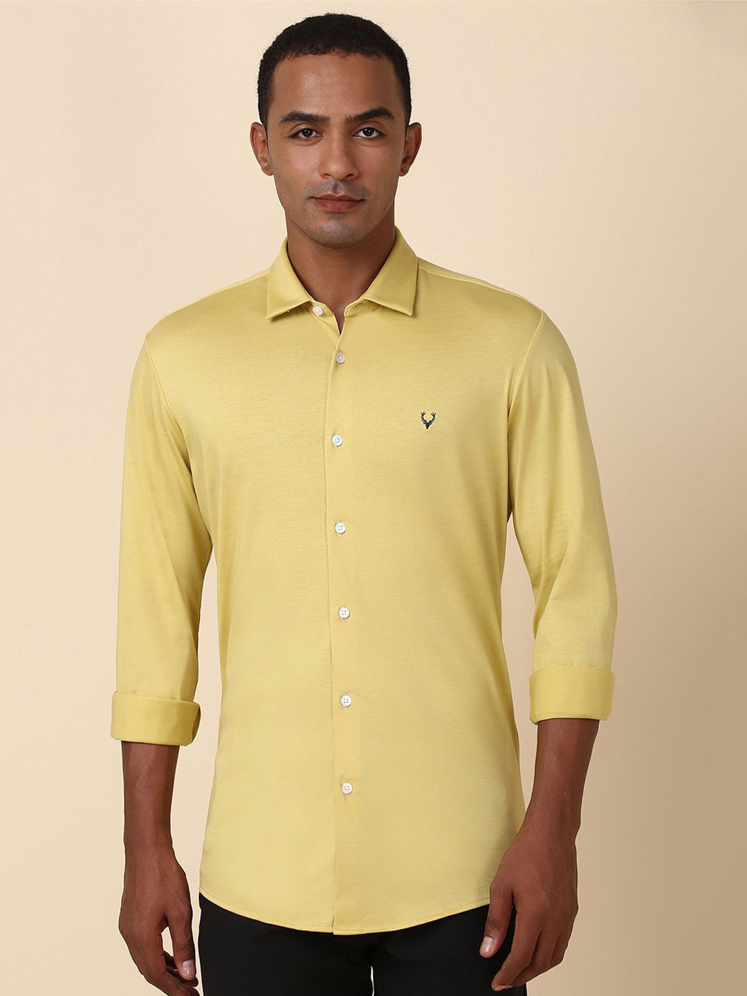 

Allen Solly Men Slim Fit Opaque Casual Shirt, Yellow