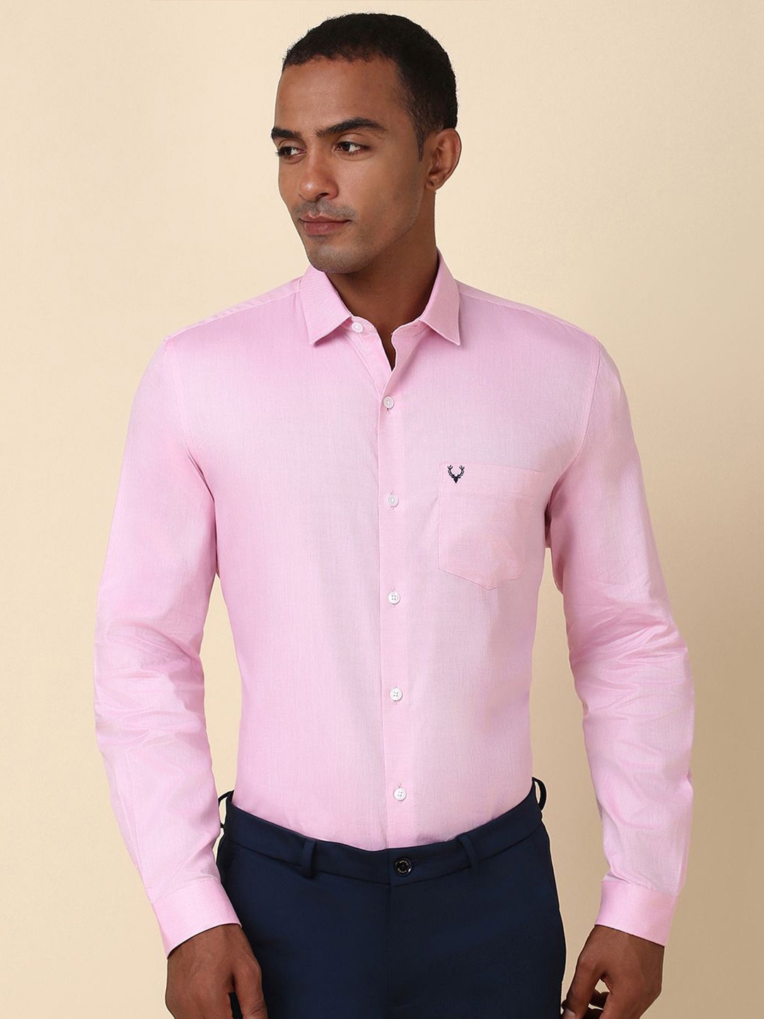 

Allen Solly Men Slim Fit Opaque Formal Shirt, Pink