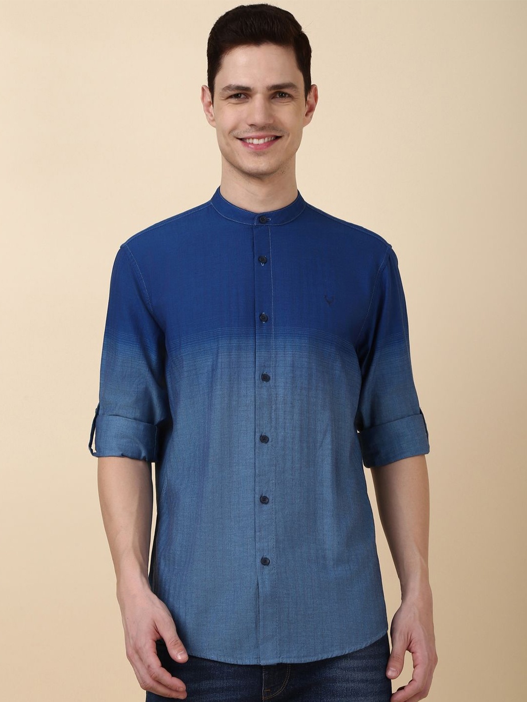 

Allen Solly Men Slim Fit Opaque Faded Casual Shirt, Blue