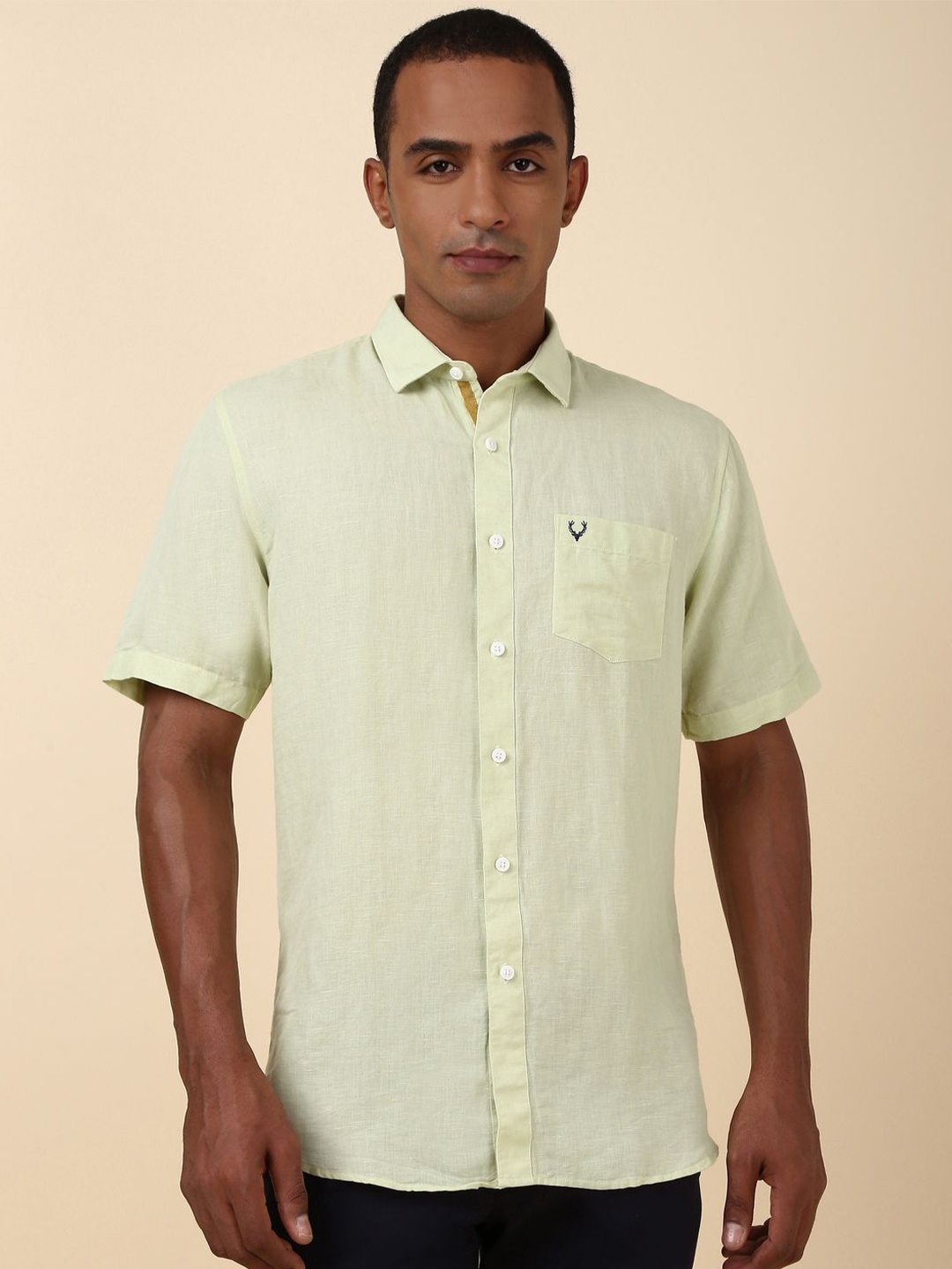 

Allen Solly Men Slim Fit Opaque Casual Shirt, Green
