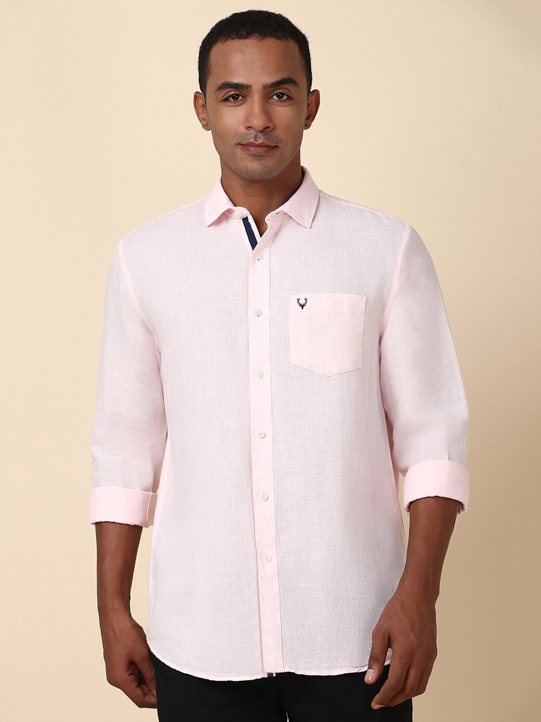

Allen Solly Men Solid Spread Collar Slim Fit Casual Shirt, Pink