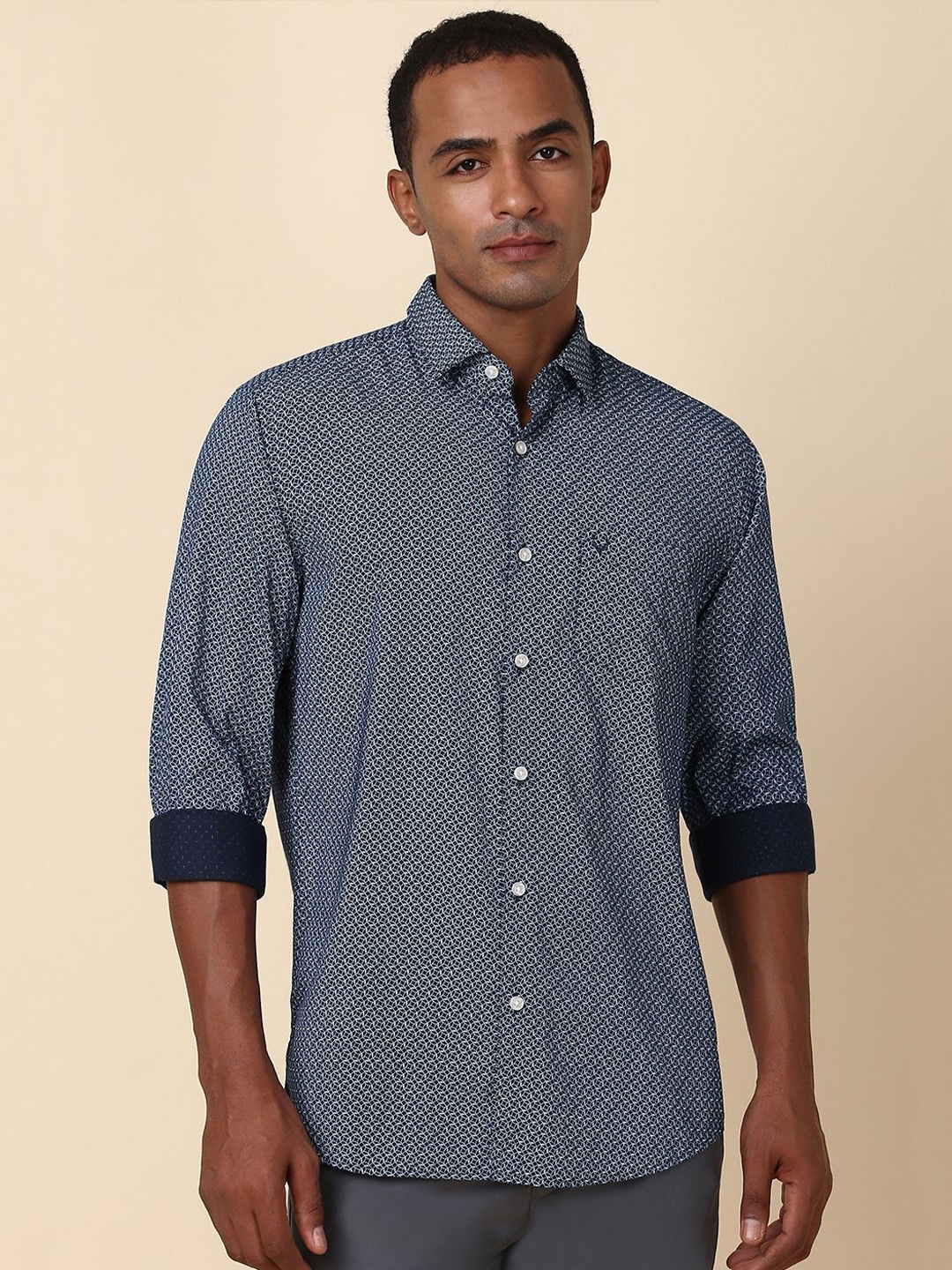 

Allen Solly Men Slim Fit Printed Casual Shirt, Blue