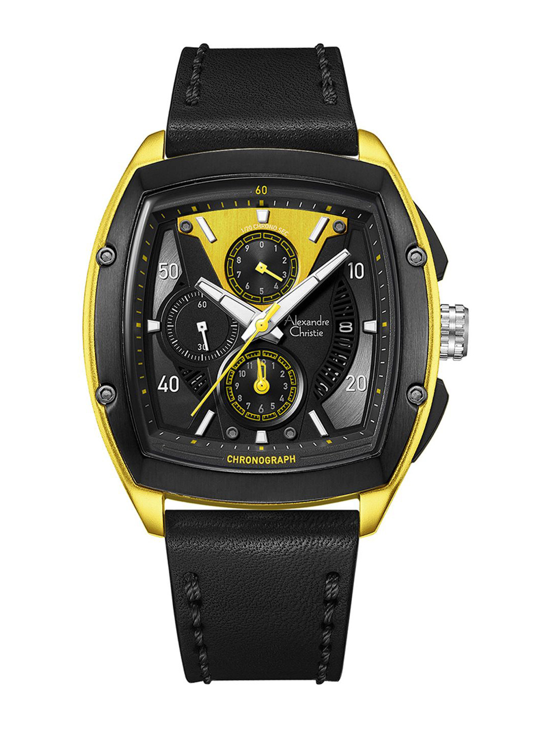 

Alexandre Christie Men Dial & Leather Straps Analogue Watch 6610MCLIPBAYL, Black