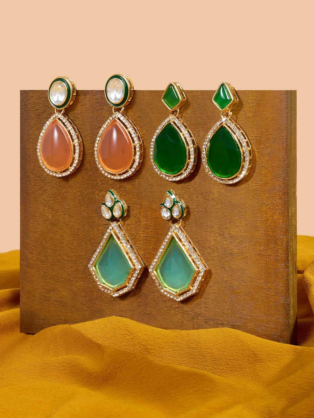 

Zaveri Pearls Contemporary Drop Earrings, Multi