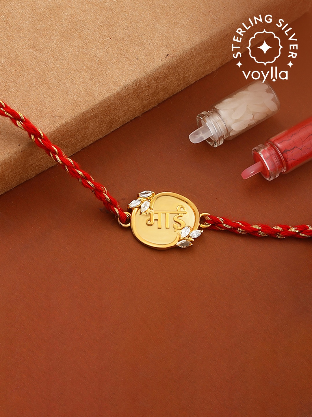 

Studio Voylla Sterling Silver Bhai Floral Rakhi