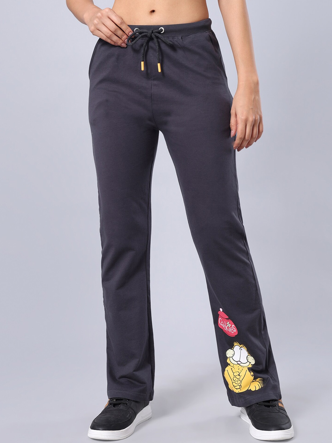 

Evolove Women Relaxed Fit Cotton Track Pant, Grey