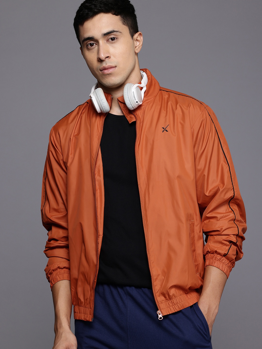 

HRX by Hrithik Roshan Men Lifestyle Windcheater Running Sporty Jacket, Orange