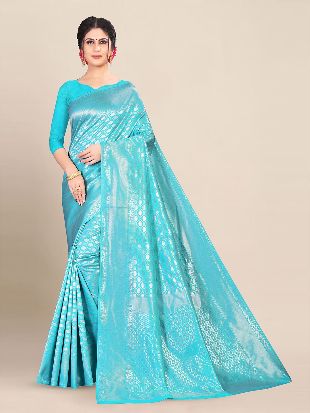 

Aldwych Woven Design Zari Banarasi Saree, Blue