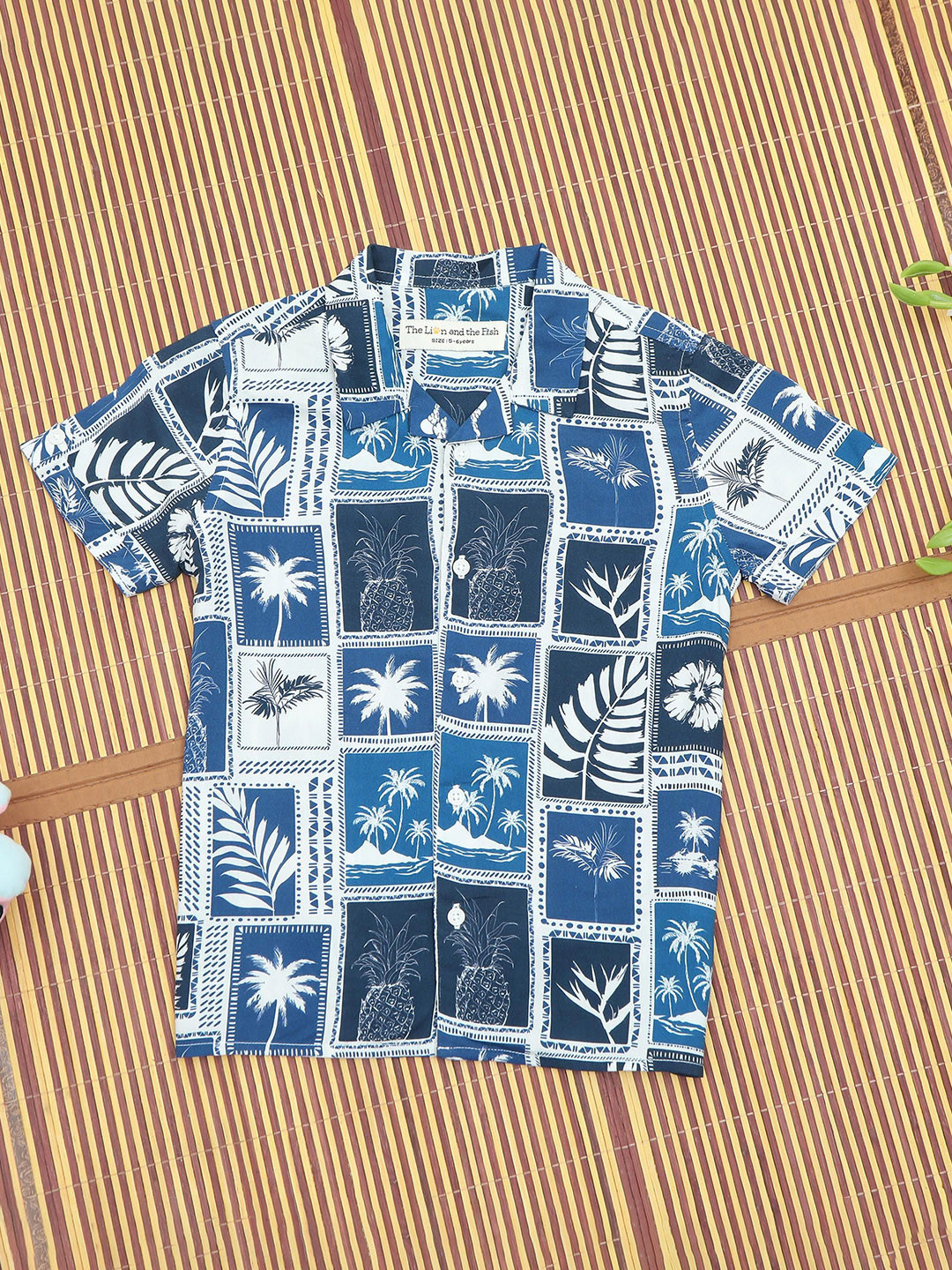 

The Lion and The Fish Boys Comfort Tropical Printed Casual Shirt, White