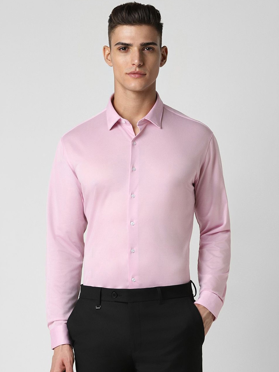 

Van Heusen Men Solid Spread Collar Slim Fit Formal Shirt, Pink