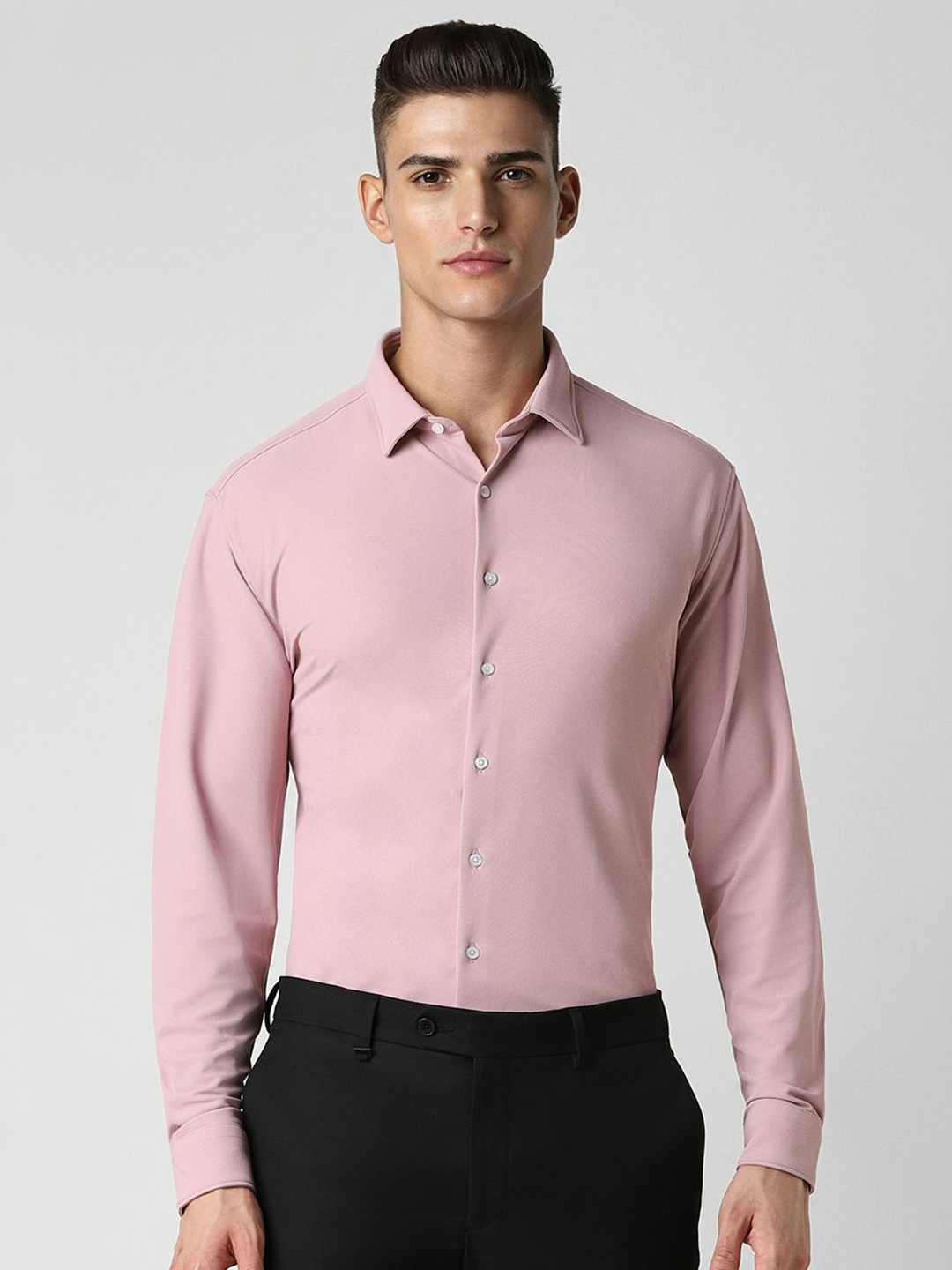

Van Heusen Men Solid Spread Collar Slim Fit Formal Shirt, Pink