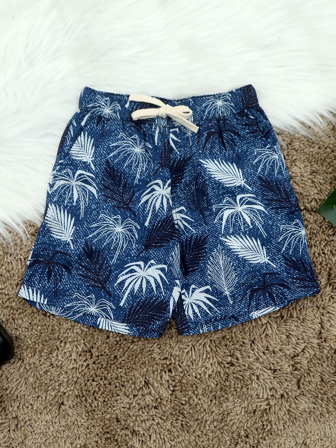 

The Lion and The Fish Boys Floral Printed Shorts, Navy blue