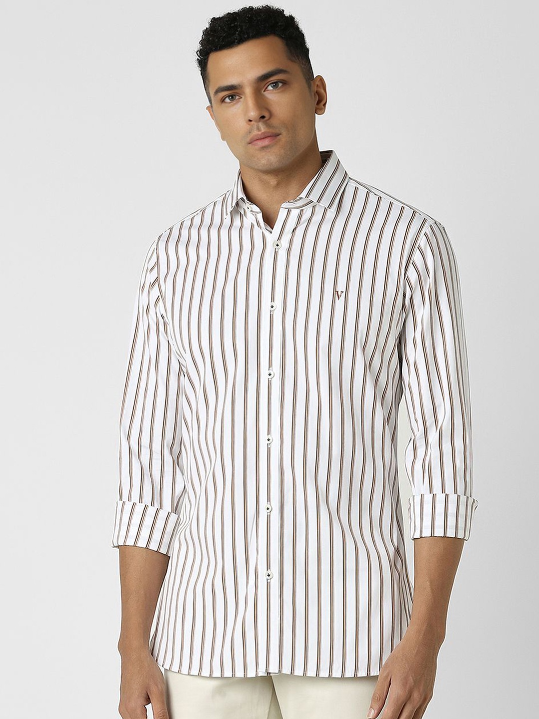 

Van Heusen Sport Men Striped Spread Collar Slim Fit Casual Shirt, White