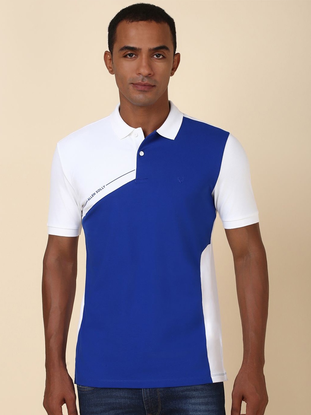 

Allen Solly Men Colourblocked Polo Collar T-shirt, White