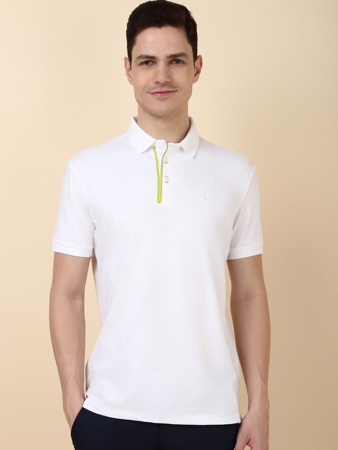 

Allen Solly Men Polo Collar Cotton T-shirt, White