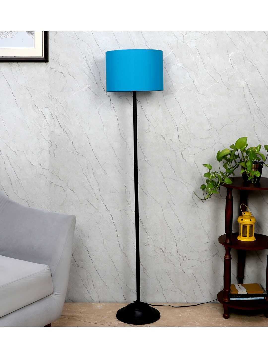 

TU CASA Blue & Black Cylindrical Shaped Floor Lamps