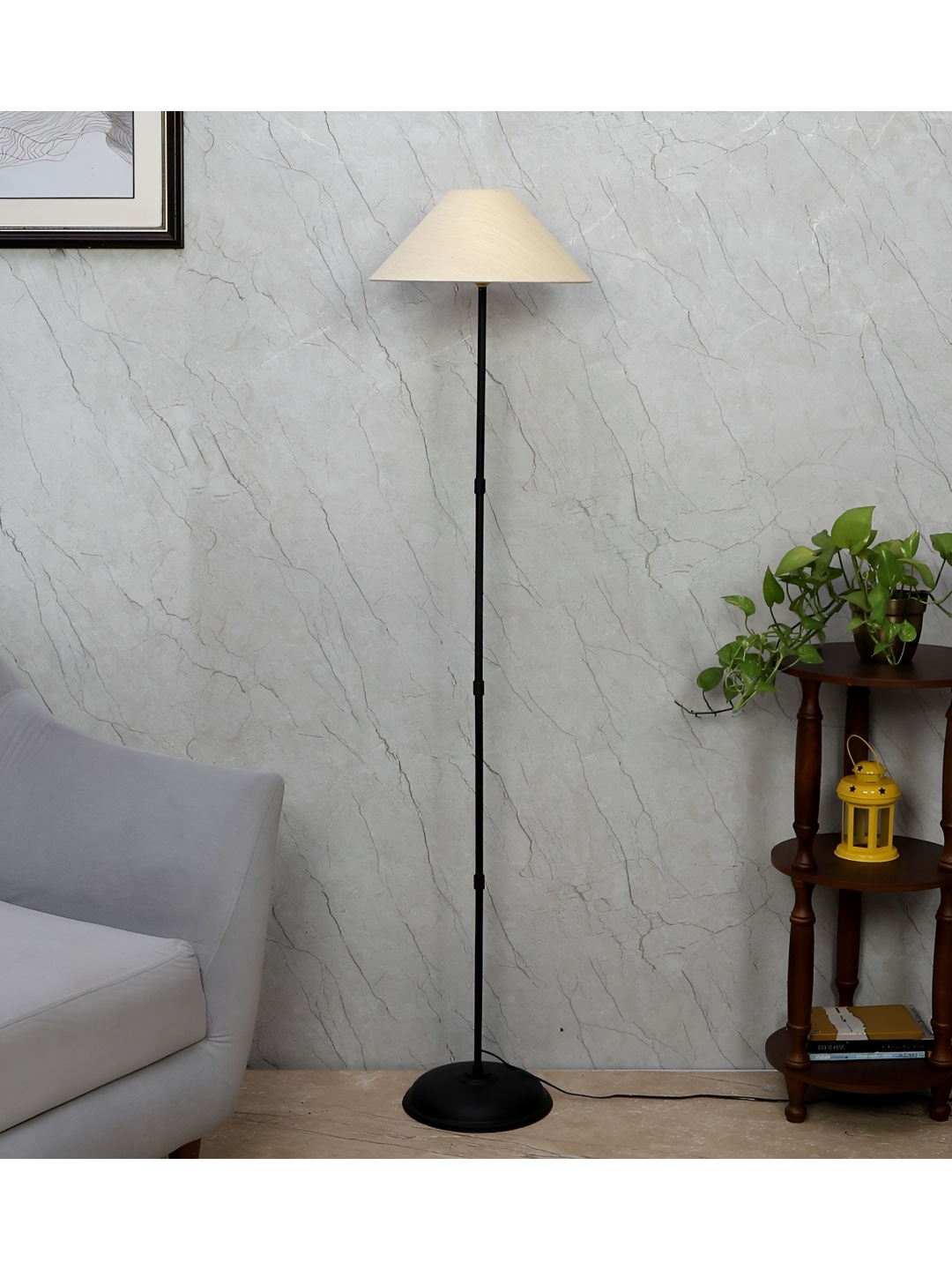 

TU CASA Cream & Black Frustum Shaped Contemporary Floor Lamp