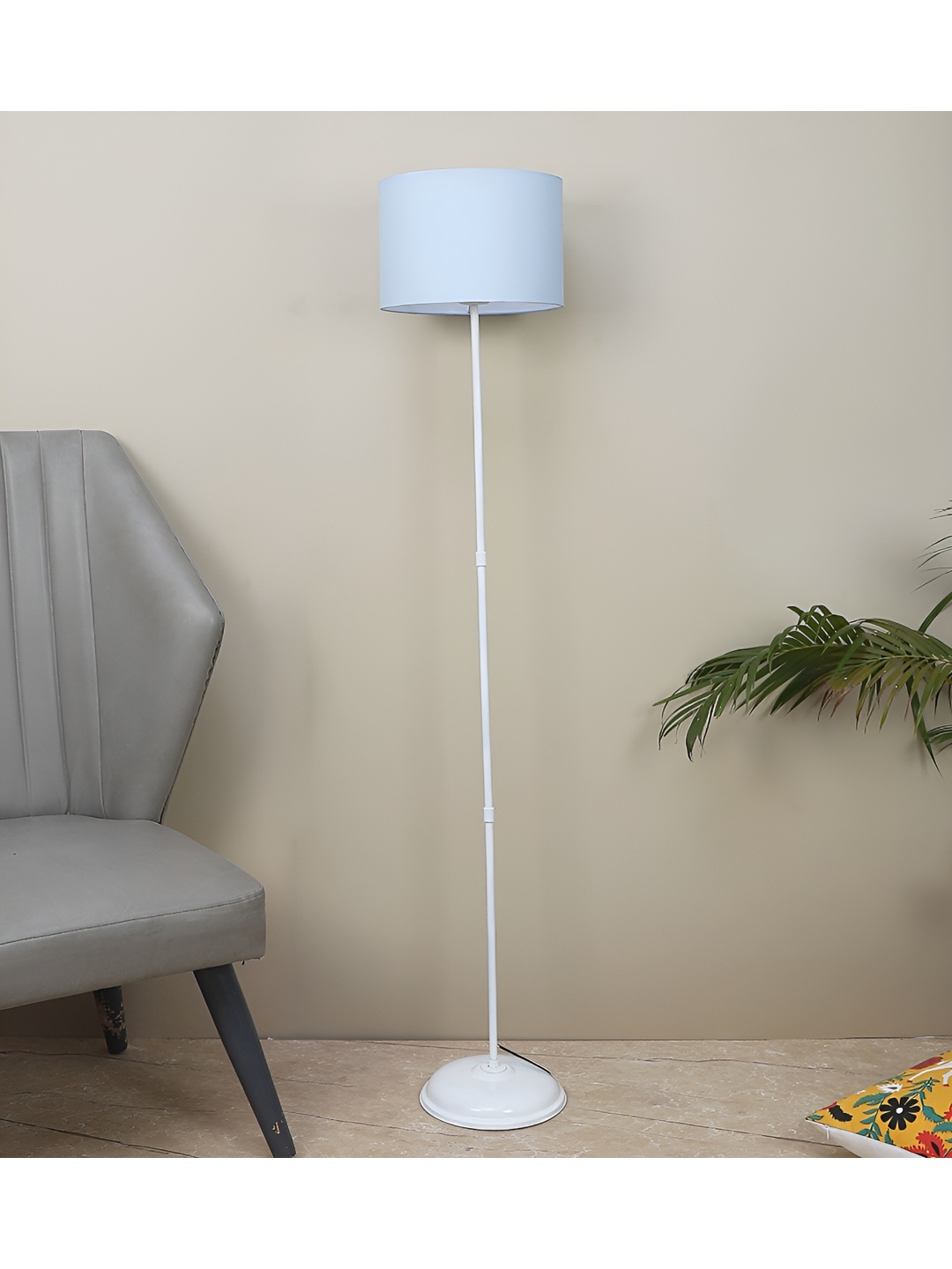 

TU CASA Blue & White Cylindrical Shaped Floor Lamp