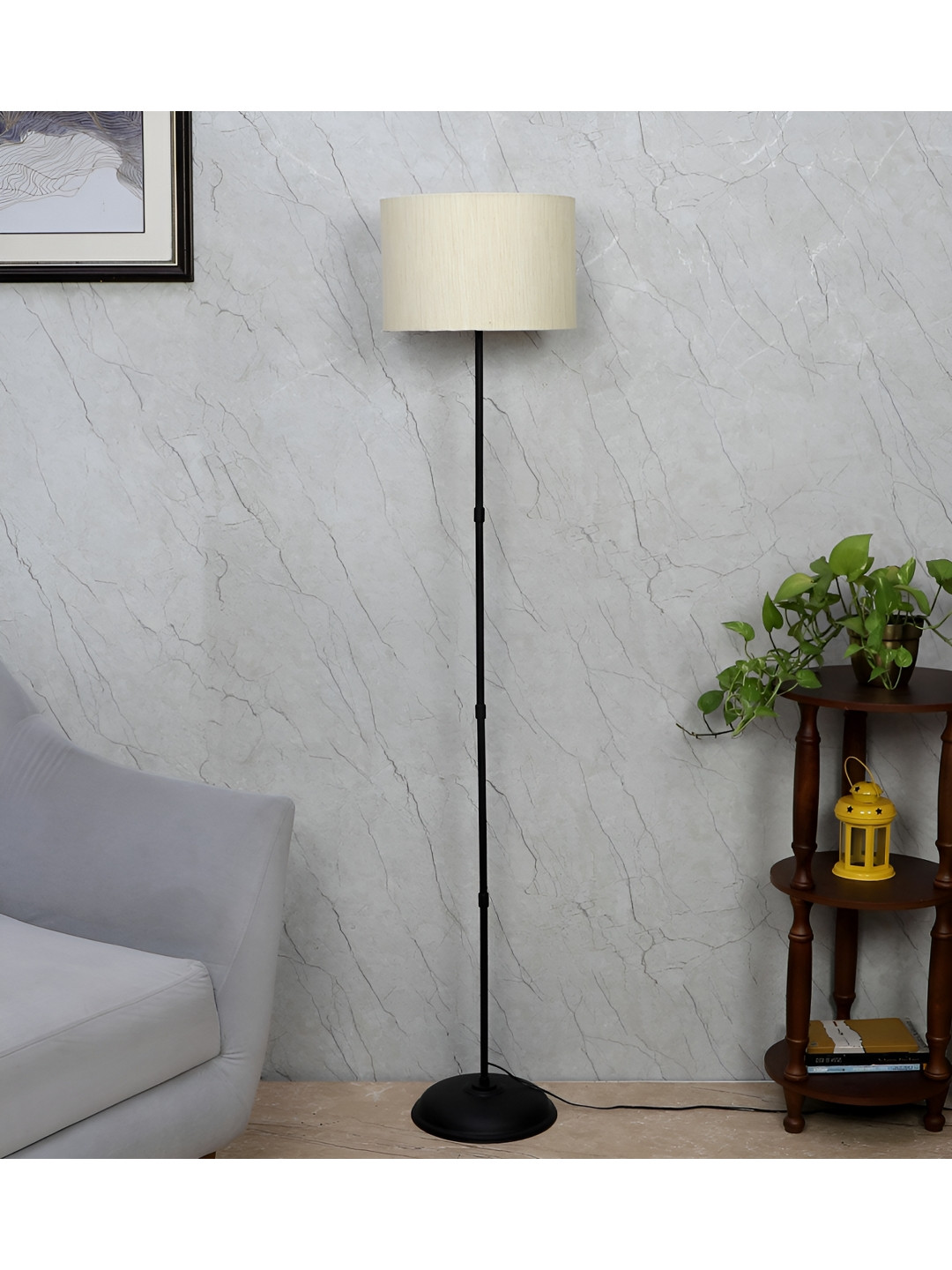 

TU CASA White & Black Cylindrical Shaped Floor Lamp
